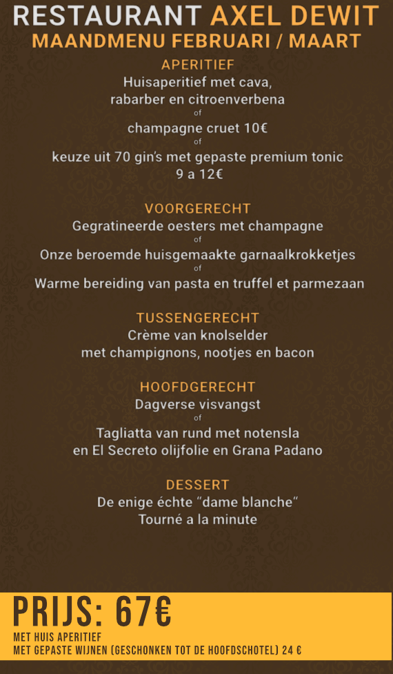 Maandmenu flyer
