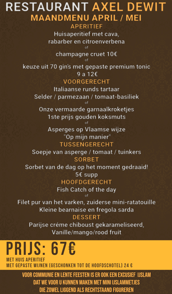 Maandmenu flyer
