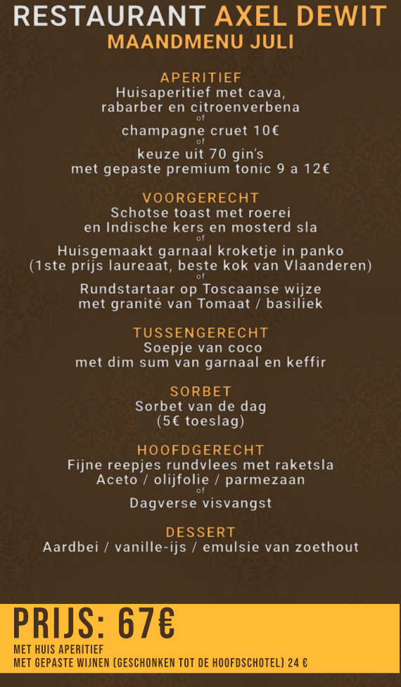 Maandmenu flyer