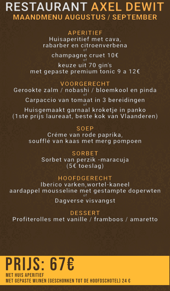 Maandmenu flyer