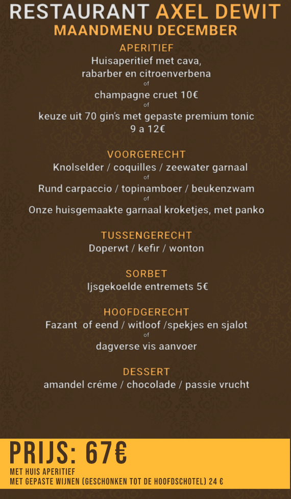 Maandmenu flyer