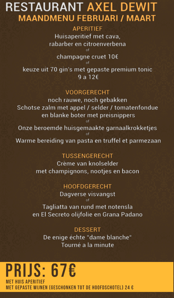 Maandmenu flyer